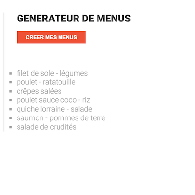 générateur de menus